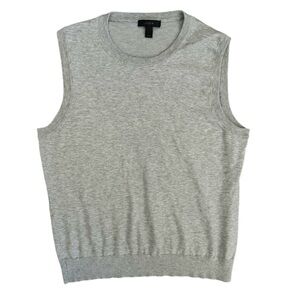 J Crew Cotton Gray Sweater Vest Women’s Large